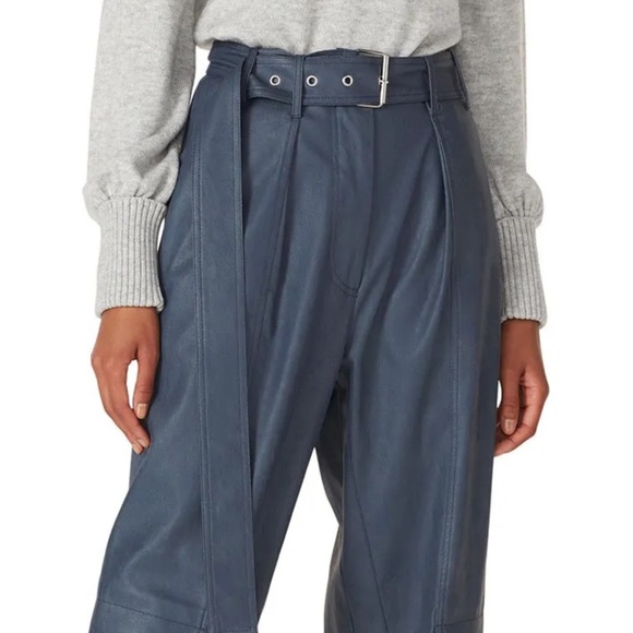 Tanya Taylor Megan High-Waisted Faux Leather Pants - Picture 4 of 6